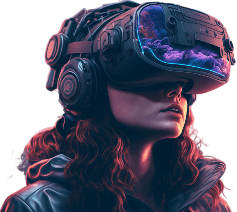Cartoon Girl with VR headset